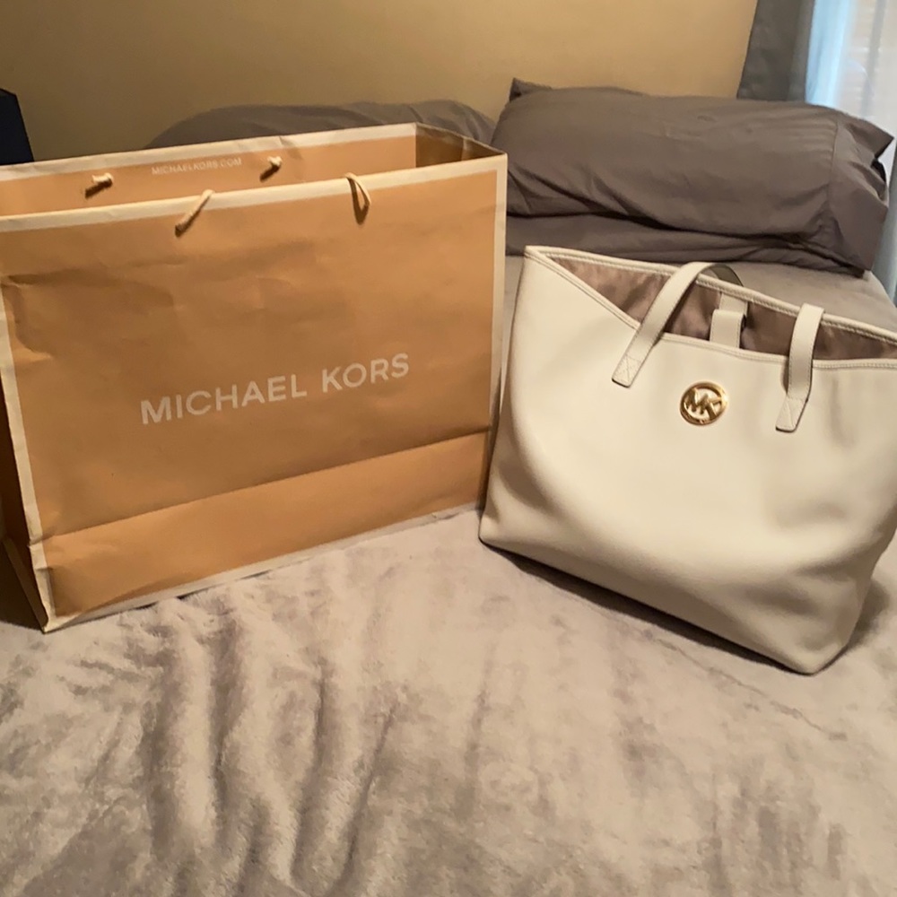 Michael Kors White Tote Bag